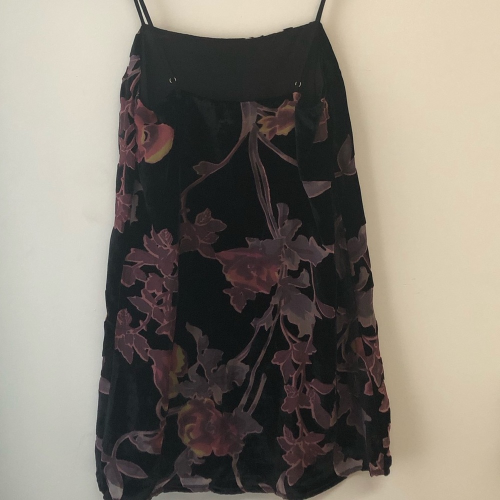 Velvet Floral Mini Dress - image 2